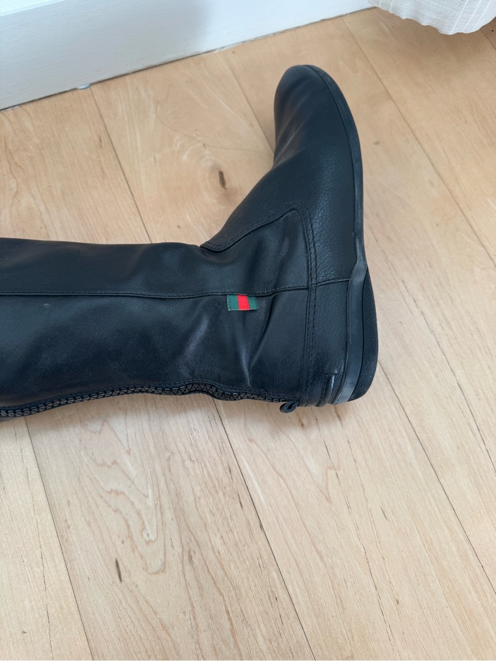 Gucci Black Leather Tall Riding Boots - Picture 3 of 4